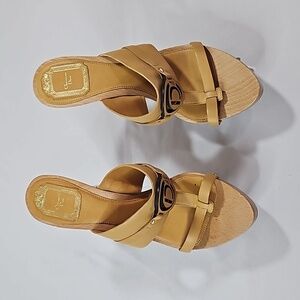 Christian Dior Tan Leather Womens Sandals/Heels Size 39